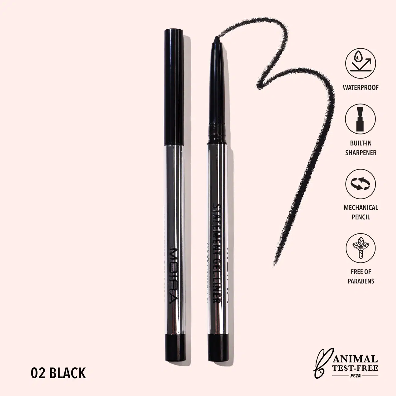 Statement gel liner black 002 - moira