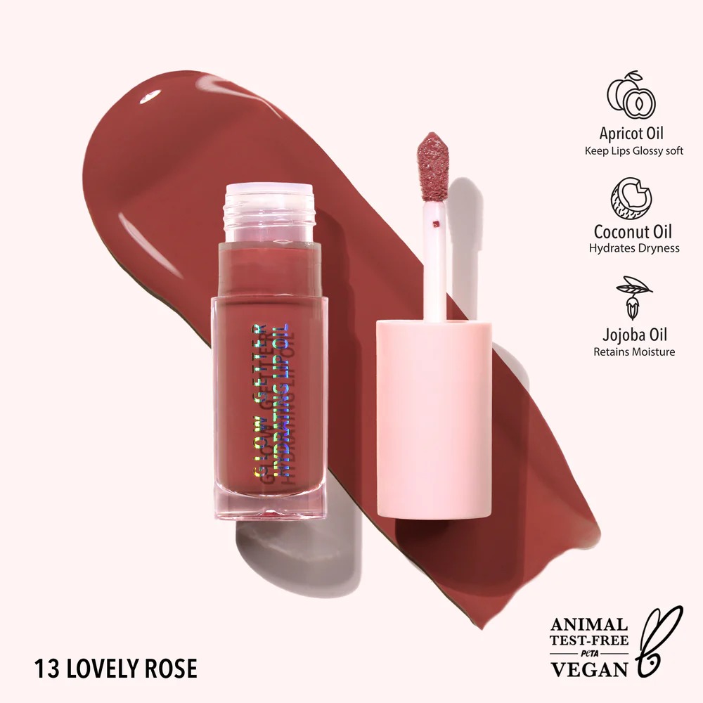 Glow getter lip oil 13 lovely rose - moira