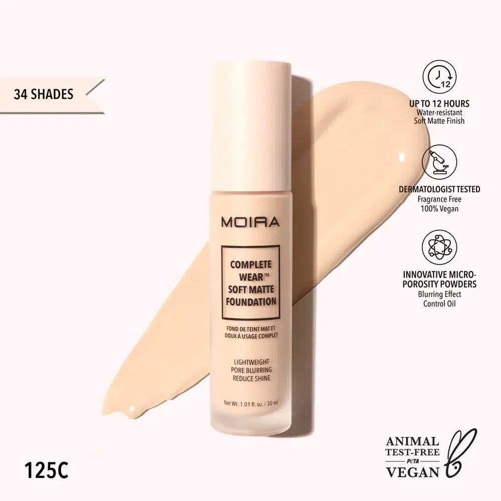 Complete wear soft matte foundation 125c - moira