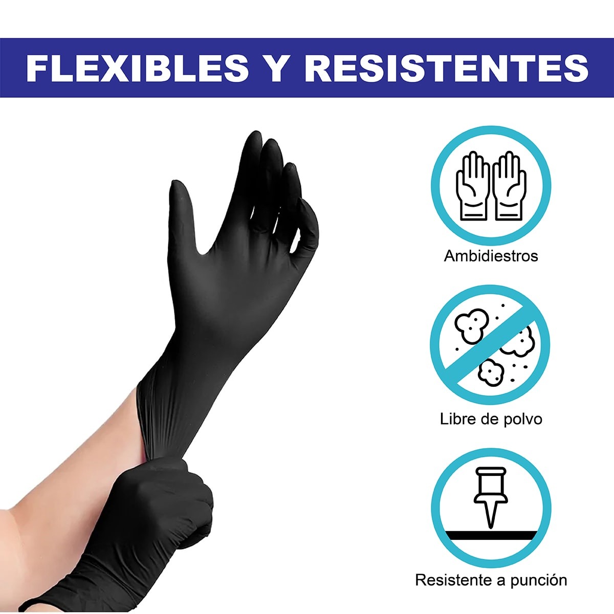 Guantes de nitrilo - negro - Image 5