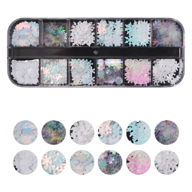 Set de decoración copos de nieve - nail accesories