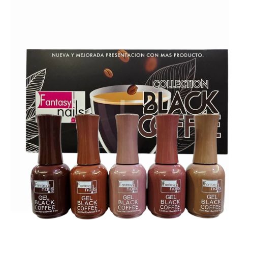 Set black coffe - fantasy nails