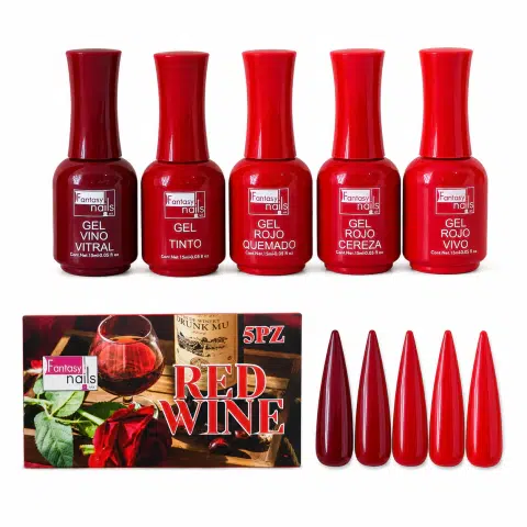 Colección de gelish red wine - fantasy nails
