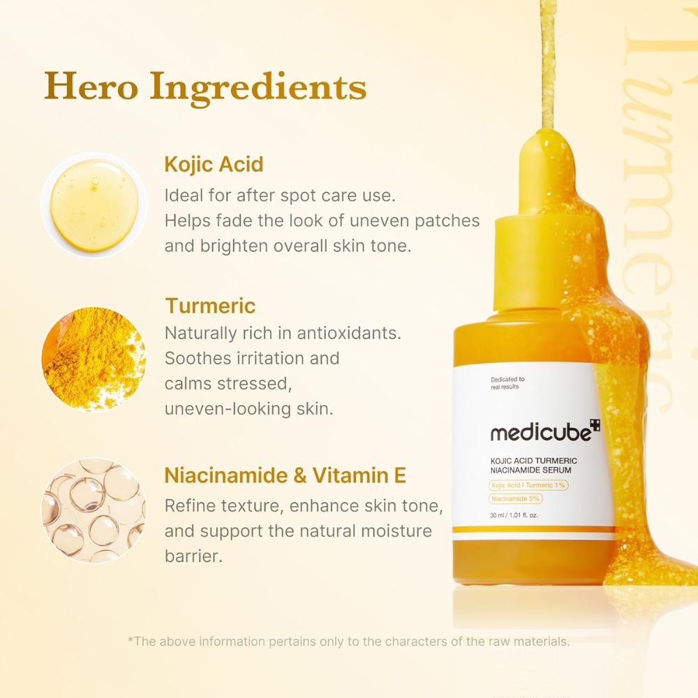 Kojic acid turmeric niacinamide serum - medicube 30ml - Image 2