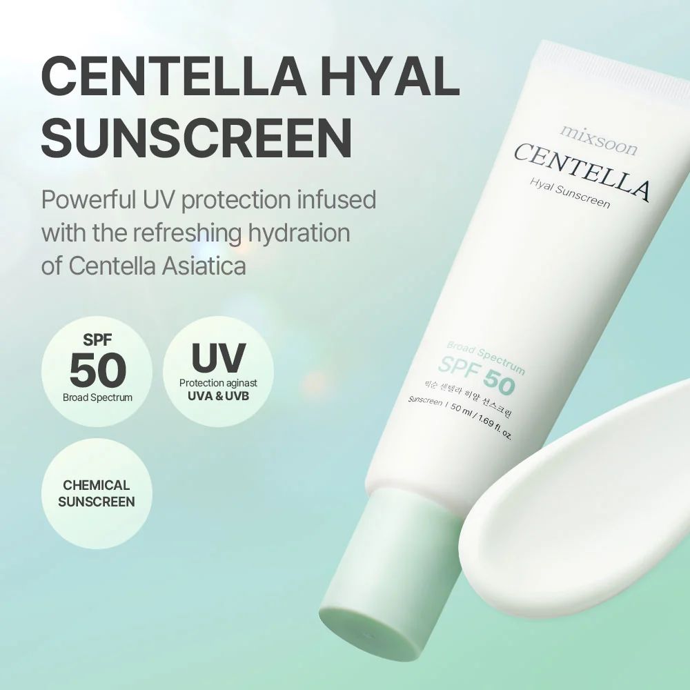 Centella hyal sunscreen SPF 50 - mixsoon 50ml - Image 2