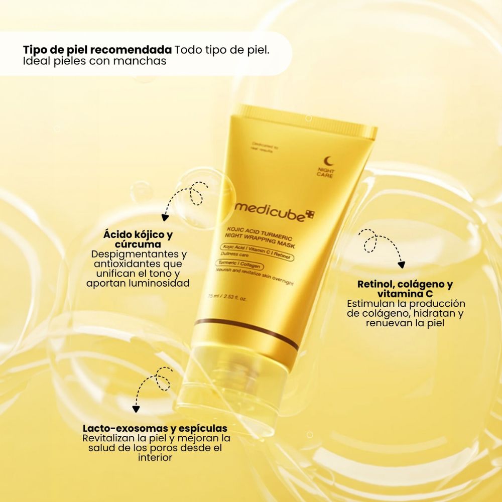 Kojic acid turmeric night wrapping mask - medicube 75ml - Image 2