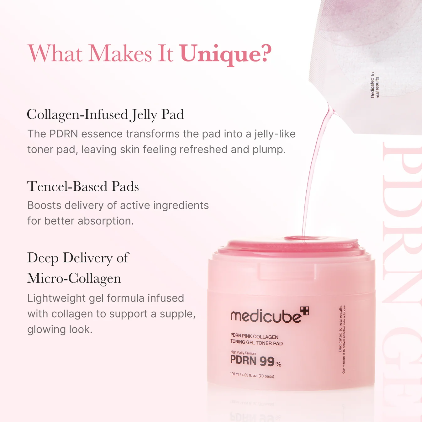 PDRN pink collagen toner pad - medicube 120ml - Image 3