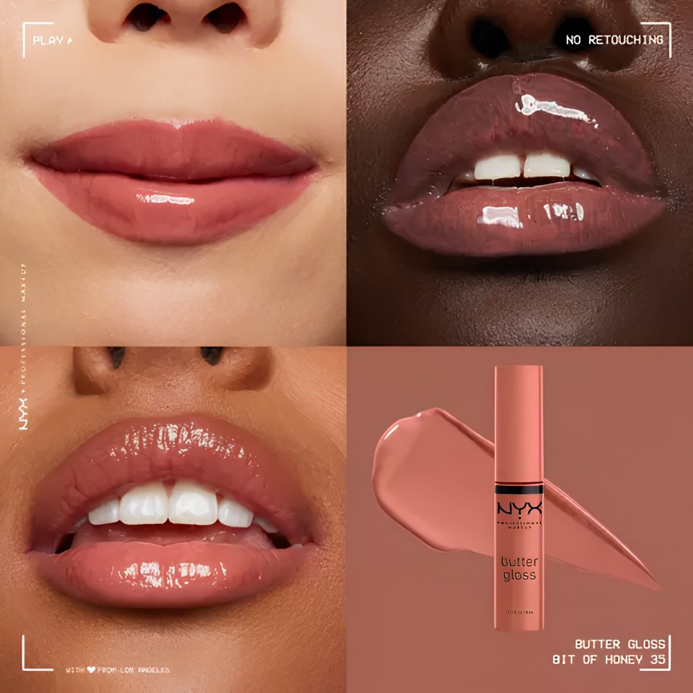 Brillo de labios no pegajoso butter gloss - nyx bit of honey - Image 3