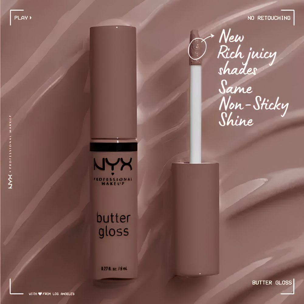 Brillo de labios no pegajoso butter gloss - nyx cinnamon roll - Image 3